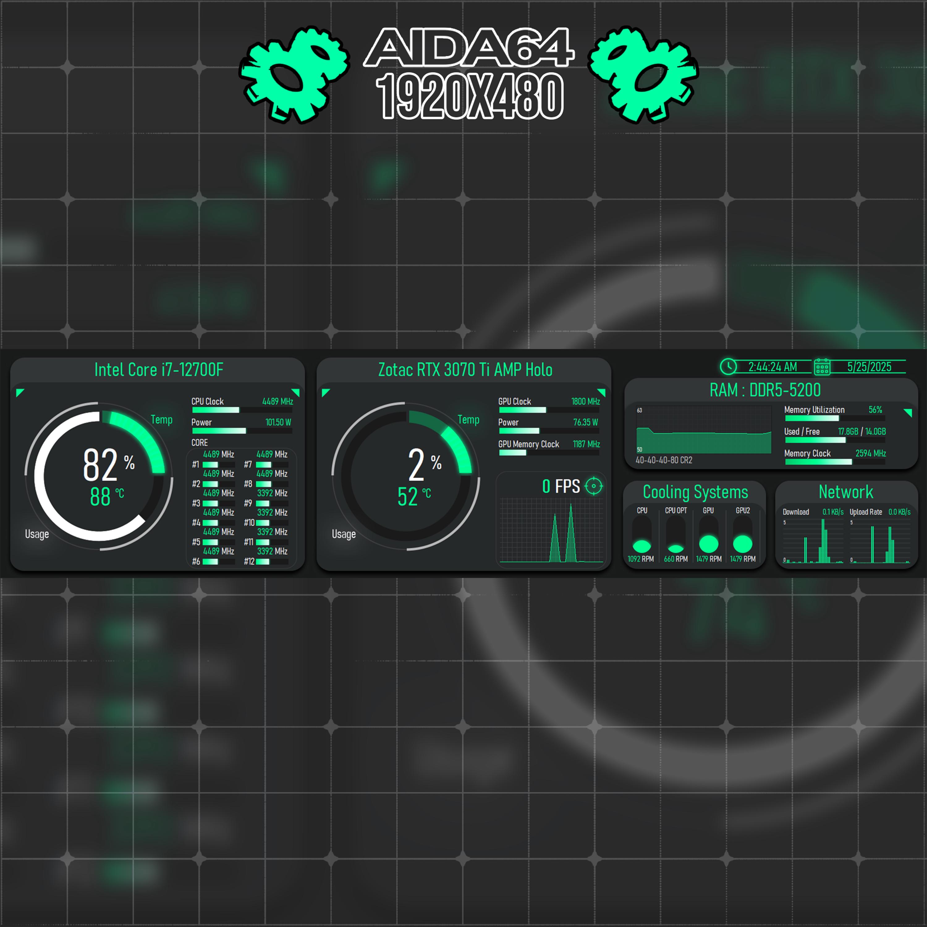 1920x480 Aida64 Sensory Display - Etsy