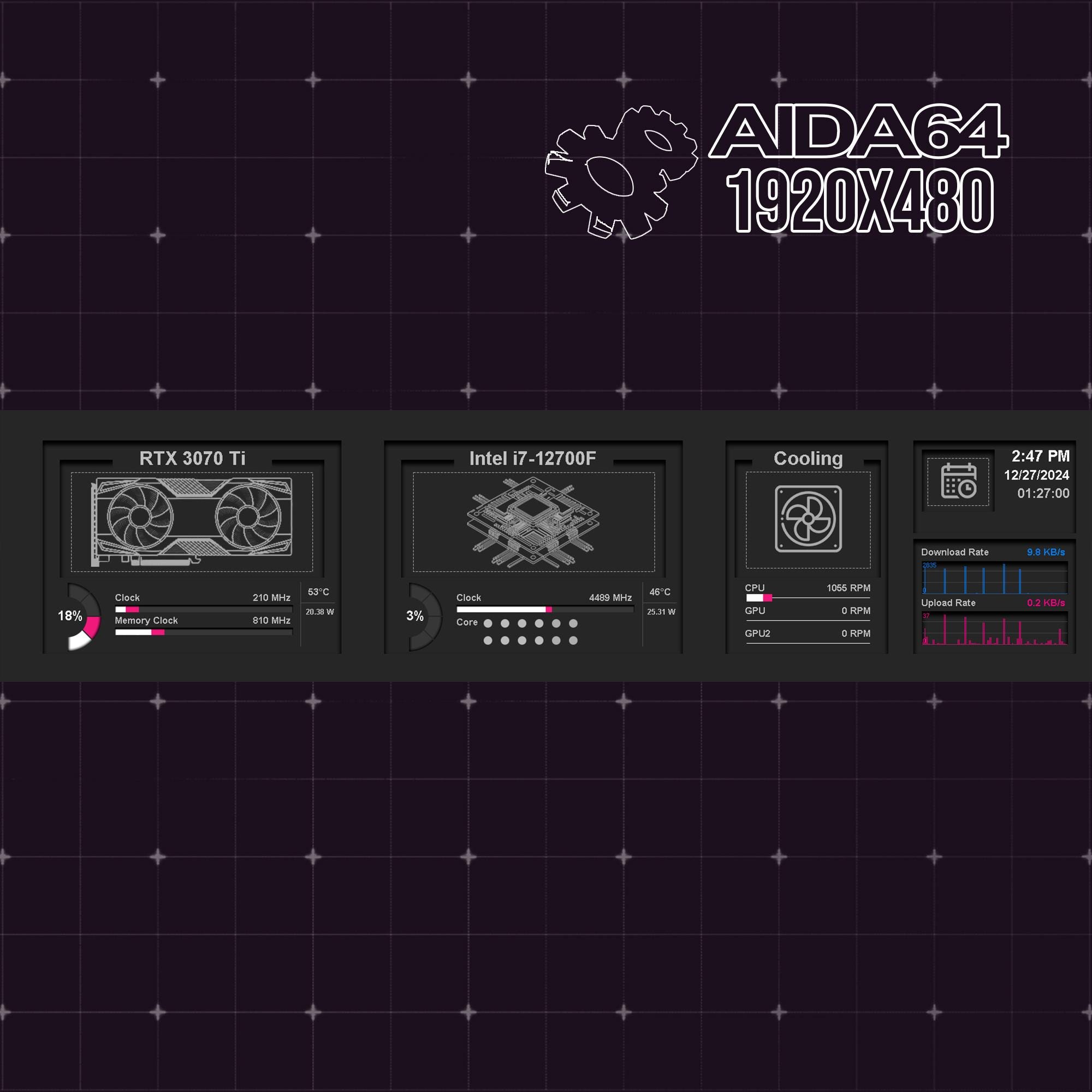 AIDA64 Sensor Panel Template | Minimalist Black & White