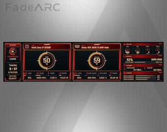 May include: A digital system monitoring dashboard with a dark red and black interface. It displays real-time data for an Intel Core i7-12700F CPU and Zotac RTX 3070 Ti AMP Holo GPU, including temperatures, clock speeds, voltage, power, memory, and network usage.