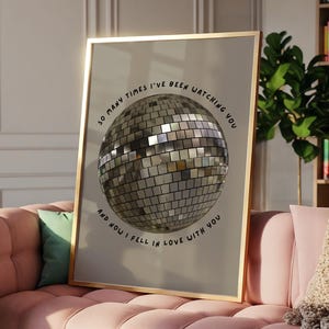 So Many Times Silver Disco Ball Wall Print | Ibiza Colourful Funny Cute Birthday Art Gift Unique Funky House Music Poster Disco