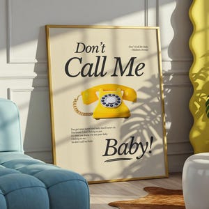 Don&#39;t Call Me Baby Print | Madison Avenue | House Music Poster | Lyric Print | Music Poster | Wall Art | House Music | Wall Decor | DJ Ibiza