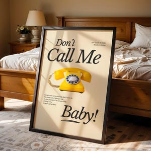 Stampa "Don't Call Me Baby" / Madison Avenue / Poster di musica house / Stampa con testo / Poster musicale / Arte murale / Musica house / Decorazione murale / DJ Ibiza