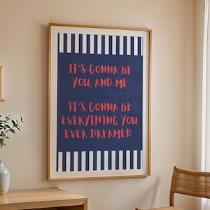 You and Me Disclosure Blue Print | Wall Art for House | EDM Ibiza Festival Rave | Art Decor | House Music | Disco Funky | Lyric Print
