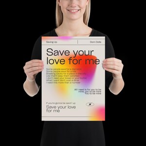 Saving Up Dom Dolla Inspired Print Beige - Wall Art for House EDM Ibiza Festival Rave Art Decor House Music Disco Funky Lyric House Music