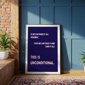 Unconditional Lyric Wall Print | Sonny Fodera | House Music Art | Music Gift | EDM DJ Song Prints | A1 A2 A3 | Physical | Song Lyrics