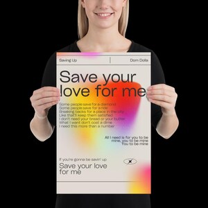 Saving Up Dom Dolla Inspired Print Beige - Wall Art for House EDM Ibiza Festival Rave Art Decor House Music Disco Funky Lyric House Music