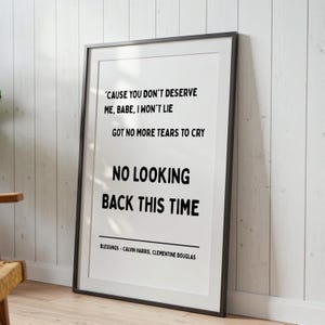 Blessings by Calvin Harris Lyric Print | Plakat z muzyką house | Cytat Print | Typograficzny | Dekoracja dyskotekowa | Wydruk Ibiza | Prezent urodzinowy