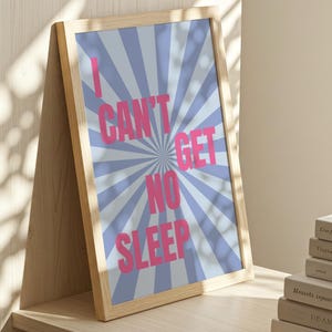 I Can&#39;t Get No Sleep Print | Insomnia Faithless | Man Cave Print | Music Poster | Wall Art | House Music | Wall Decor | DJ | Trance | Techno