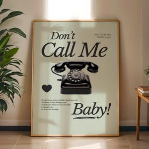 Stampa "Don't Call Me Baby" / Madison Avenue / Poster di musica house / Stampa con testo / Poster musicale / Arte murale / Musica house / Decorazione murale / DJ Ibiza