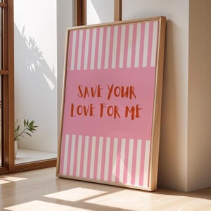 Saving Up Dom Dolla Pink Print | Wall Art for House | EDM Ibiza Festival Rave | Art Decor | House Music | Disco Funky | Lyric Print