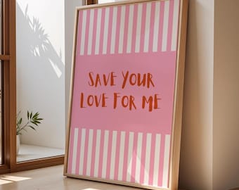 Saving Up Dom Dolla Pink Print | Wall Art for House | EDM Ibiza Festival Rave | Art Decor | House Music | Disco Funky | Lyric Print