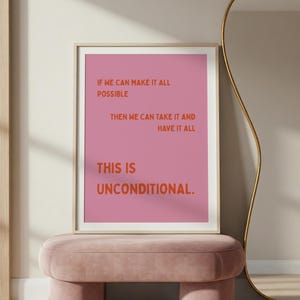 Unconditional Lyric Wall Print | Sonny Fodera | House Music Art | Music Gift | EDM DJ Song Prints | A1 A2 A3 | Physical | Song Lyrics