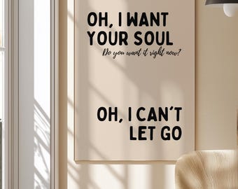 I Wanna Your Soul Inspiriert Armand Van Helden Beige & Schwarzer Druck - Ibiza Bold Typografisch Bunt House Musik Poster Groovy Bar Disco Funky