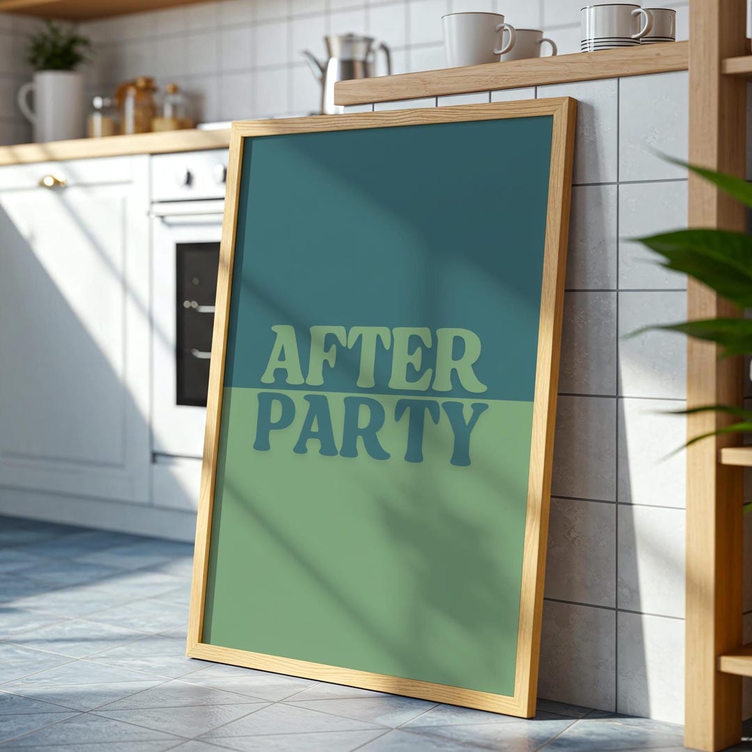 After Party Wall Print | Typographic Retro Wall Art | Disco Decor ...