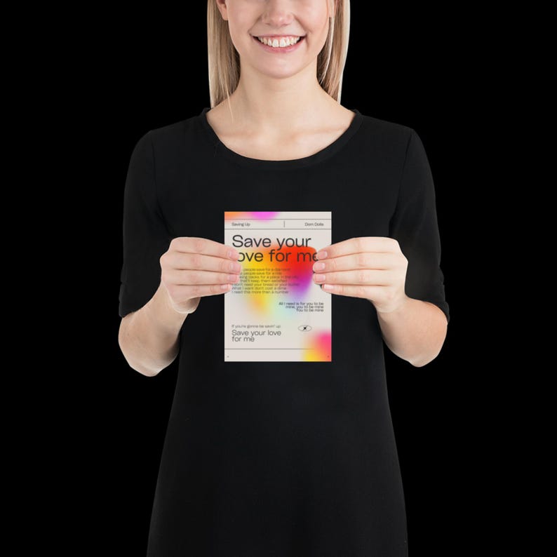 Saving Up Dom Dolla Inspired Print Beige - Wall Art for House EDM Ibiza Festival Rave Art Decor House Music Disco Funky Lyric House Music