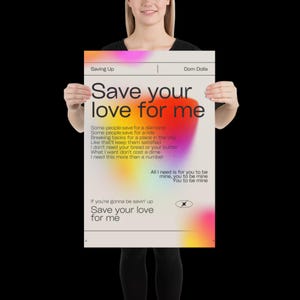 Saving Up Dom Dolla Inspired Print Beige - Wall Art for House EDM Ibiza Festival Rave Art Decor House Music Disco Funky Lyric House Music