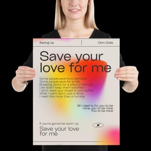 Saving Up Dom Dolla Inspired Print Beige - Wall Art for House EDM Ibiza Festival Rave Art Decor House Music Disco Funky Lyric House Music