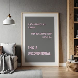 Unconditional Lyric Wall Print | Sonny Fodera | House Music Art | Music Gift | EDM DJ Song Prints | A1 A2 A3 | Physical | Song Lyrics