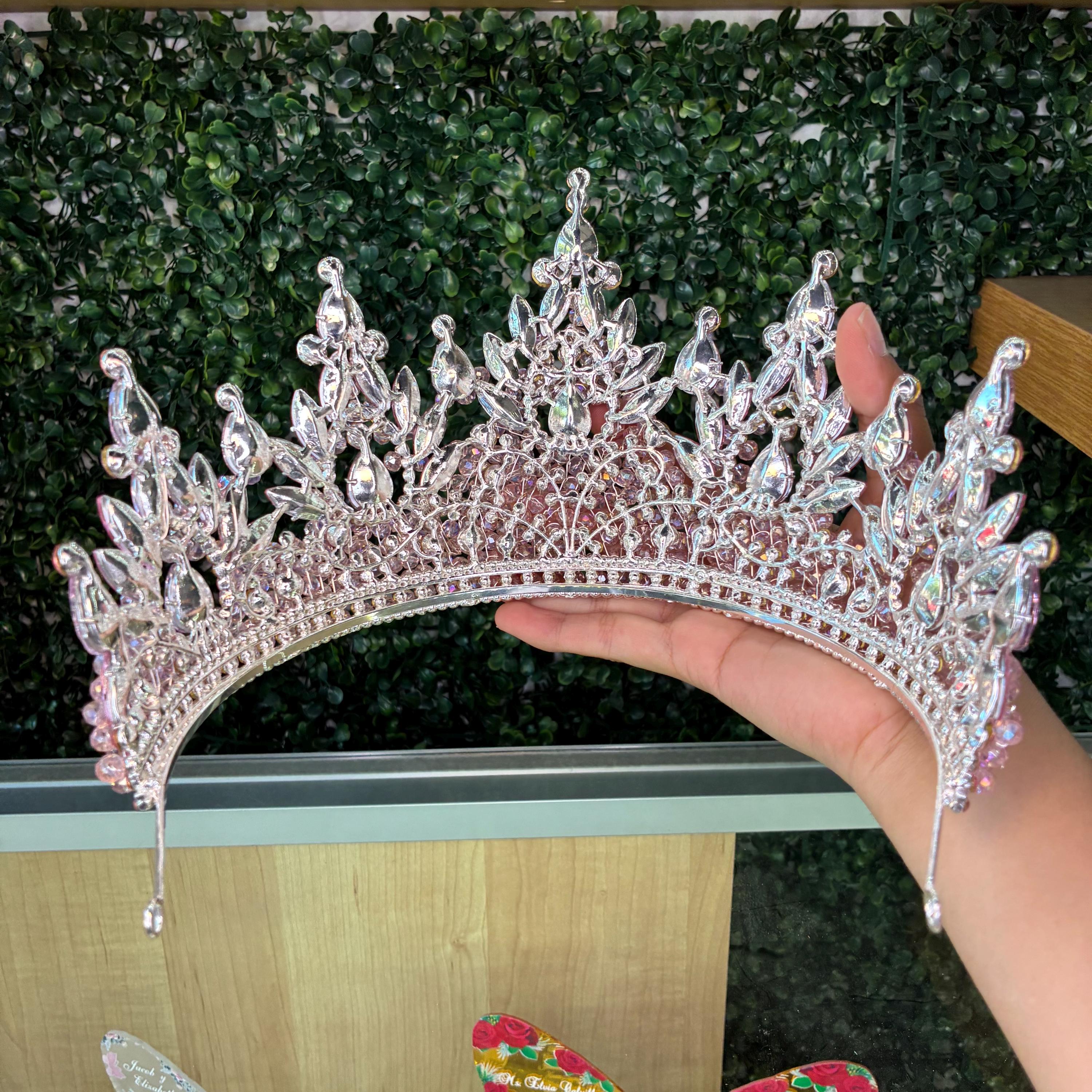 PINK Quinceanera Tiara Crown, Gold, Silver & Rose Gold 