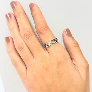 Dainty Heart Ring: Antique Silver Boho Chic Adjustable Jewelry