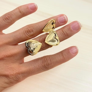 Gold Oval Locket Ring