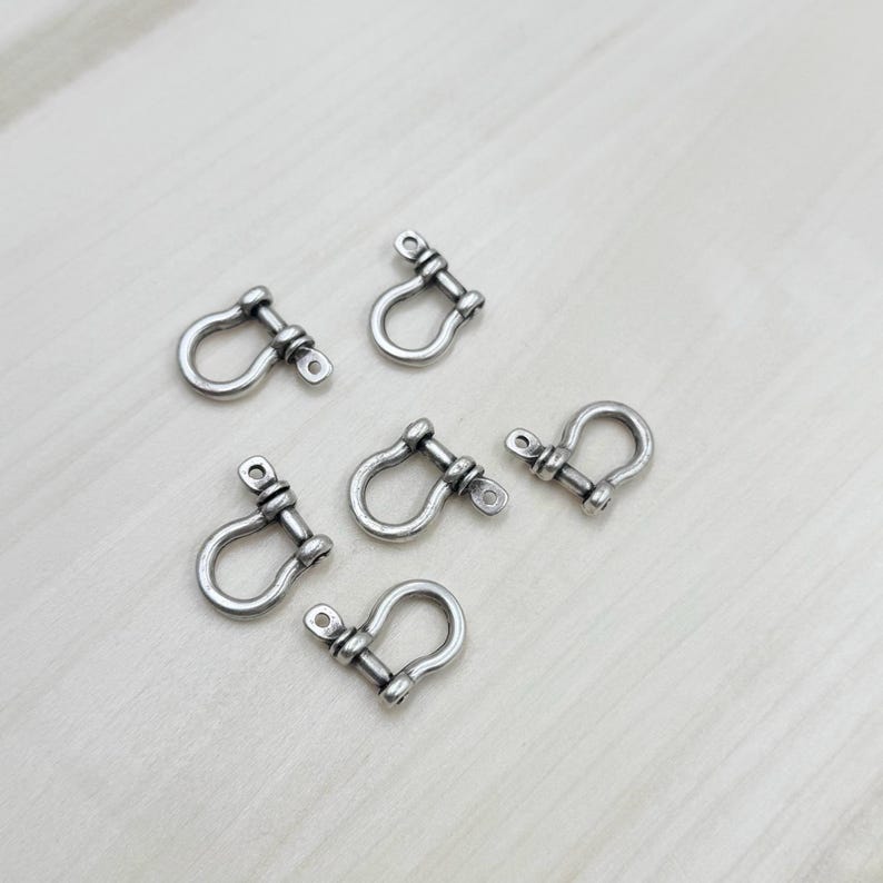 Antique Silver U-Shackle Connector: Zinc Alloy Jewelry Component (10 Pieces) bild 3