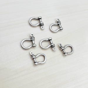 Antique Silver U-Shackle Connector: Zinc Alloy Jewelry Component (10 Pieces) bild 1