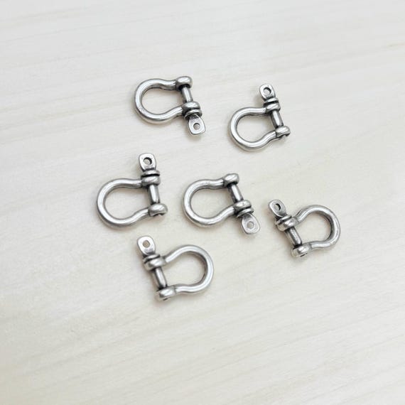 Antique Silver U-Shackle Connector: Zinc Alloy Jewelry Component (10 Pieces)