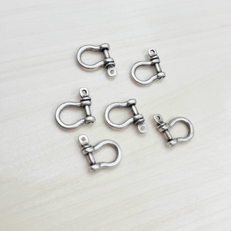 Antique Silver U-Shackle Connector: Zinc Alloy Jewelry Component (10 Pieces) bild 1