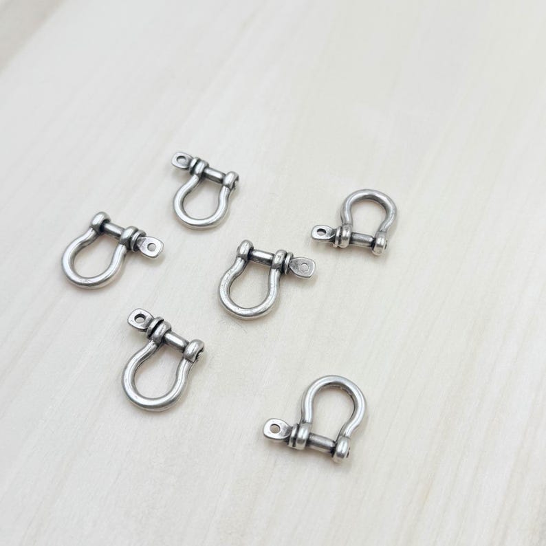 Antique Silver U-Shackle Connector: Zinc Alloy Jewelry Component (10 Pieces) bild 4