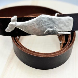 Silver Whale Belt Buckle: Nautical Ocean Accessory (Fits 40mm Belt)