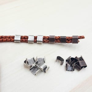 20 Metal Crimp Fasteners: Antique Silver & Copper Jewelry Findings
