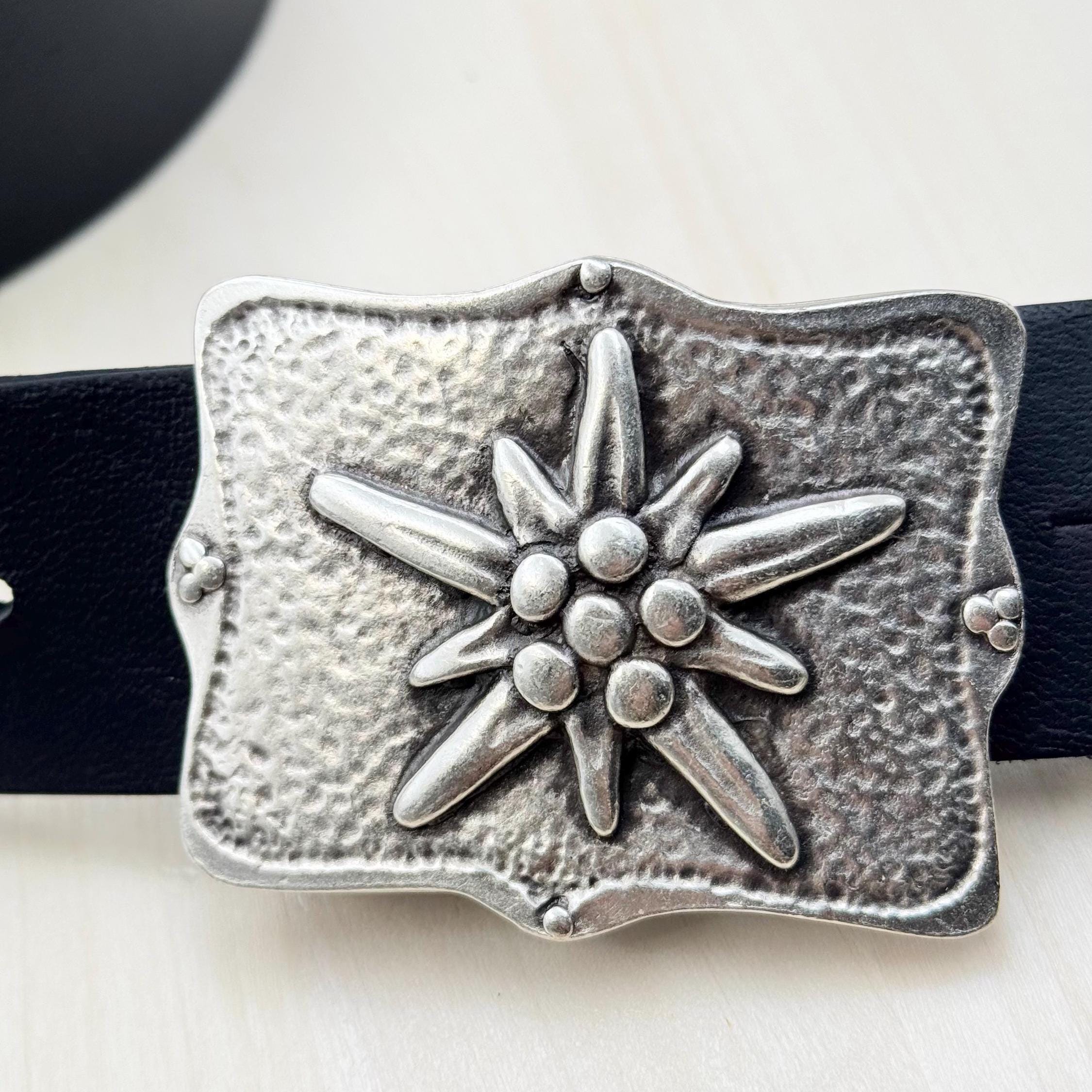 Vintage Stretch Silver Belt Bohemian Floral Buckle Festival Iconic Boho Chic Boho Flower Belt - Etsy main image 2