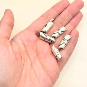 Silver Tube Beads: Zinc Alloy Jewelry Making Components (1 Inch, 5 Pieces)