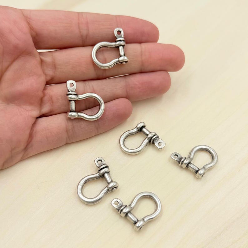 Antique Silver U-Shackle Connector: Zinc Alloy Jewelry Component (10 Pieces) bild 2