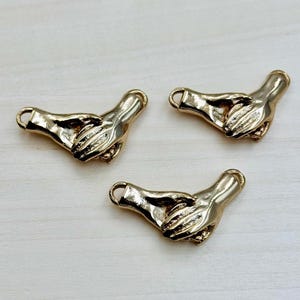 Gold Handshake Magnetic Connector: Jewelry Fastener (Set of 3)