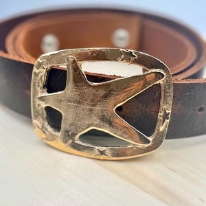 Brown Belt with Star and Moon Accents Stars and Moon Belt Buckle - Etsy main image 4