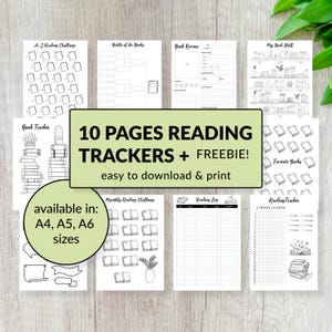 Reading tracker bundle - Book journal - book tracker - planner template - printable planner - reading journal - reading log reading tracker