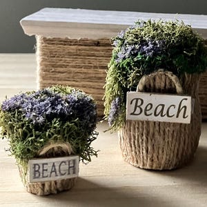 Beach Sign Tiki Planter Pots + 1:12 Scale