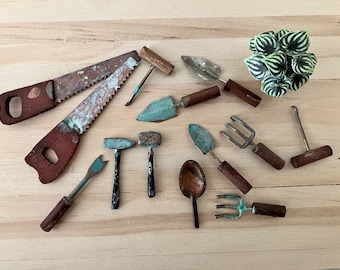 Patina Garden Tools + 1:12 Scale