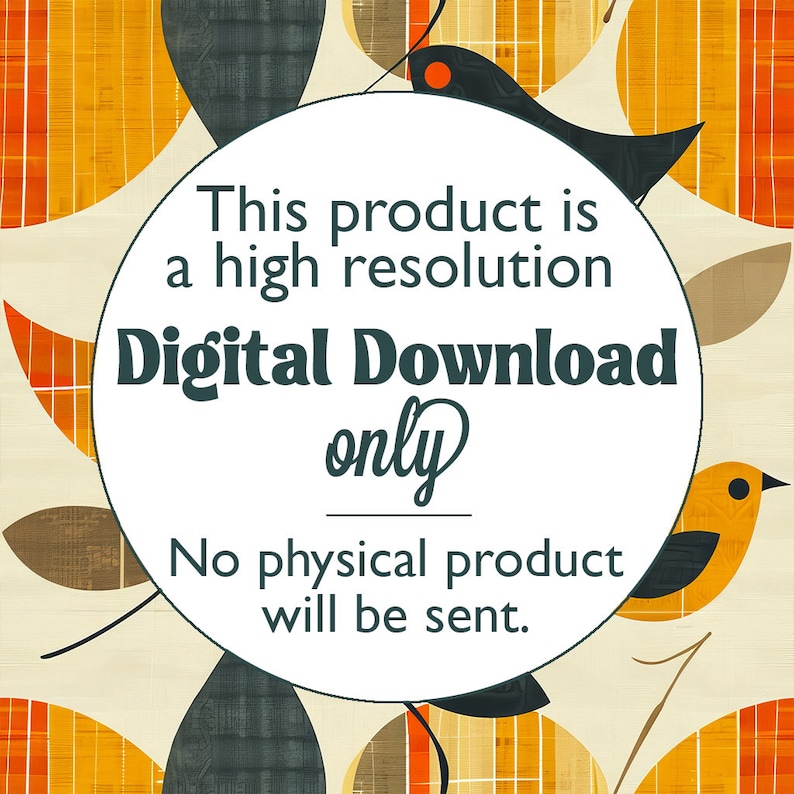 K&ouml;nnte beinhalten: Wei&szlig;er Kreis mit schwarzem Text, der lautet: "Dieses Produkt ist ein hochaufl&ouml;sender digitaler Download, nur zum Download. Es wird kein physisches Produkt versandt."