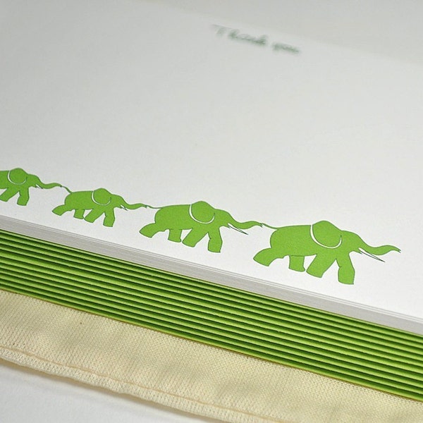 Eco-friendly Personalized Elephant Note Cards / Stationery Set