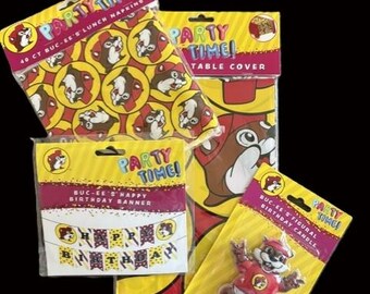 Buc-ee's Party Pack - Banner, Napkins, Table Cover & Candle