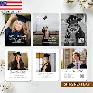 Graduation Save The Date Invitation, Photo Magnets, College or High School Grad Party or Ceremony Invite, Grad Save The Date Magnets