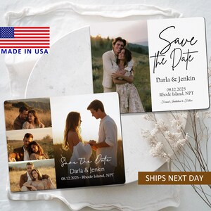 25 BULK Photo Wedding Save the Date Magnet + Envelope/Engagement Photo Magnets/Custom Fridge Magnet/Wedding Invitation/Refrigerator Magnet