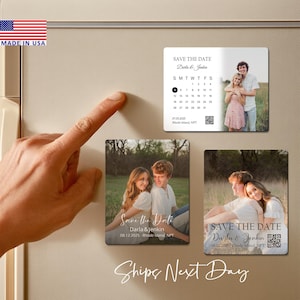 25 BULK Minimalist Wedding Save the Date Magnets, Elegant and Personalized Magnets for Memorable Announcements, Photo Magnets with QR Code