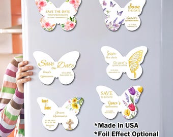 Gold Save the Date Magnet with Free Envelope | Elegant Sweet 16 or Quinceañera Invitation