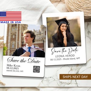 25 BULK Class of 2025 Graduation Party Invite, Graduation Save the Date Photo Magnets, Graduation Announcement, Custom Graduation Magnets