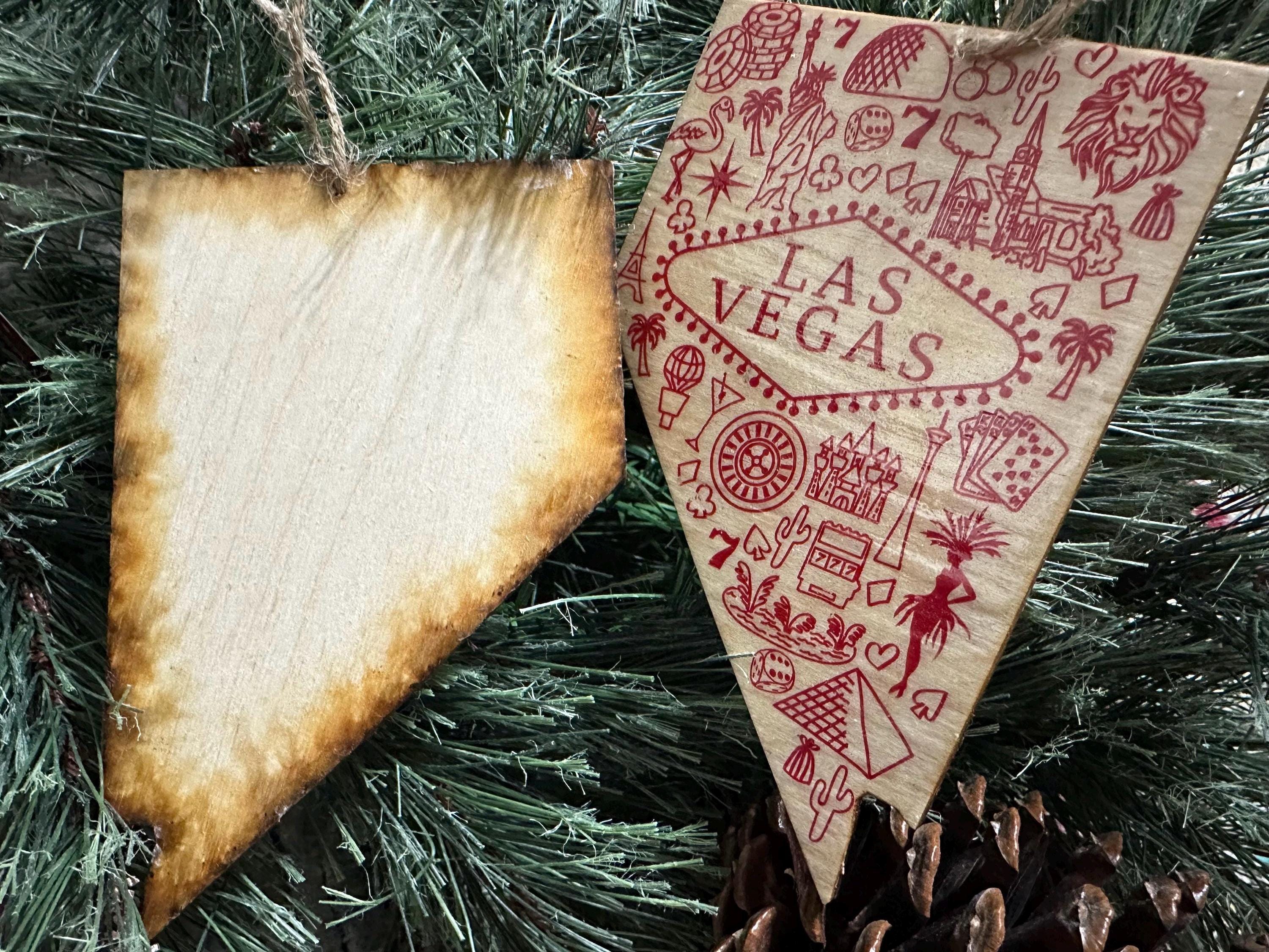 1 - LAS VEGAS Nevada Shaped Wood Wooden Christmas Ornament - Digital ...