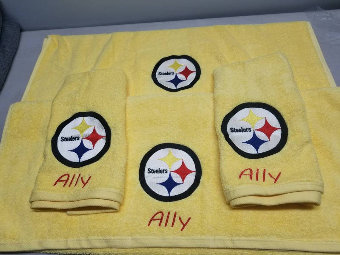 Pittsburgh Steelers Bathroom Towels Personalized Gift Man